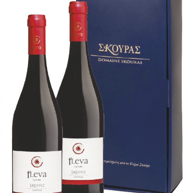Σύνθεση Δώρου Νο 08  Κτήμα Σκούρα | 2 Φιάλες Fleva Syrah
